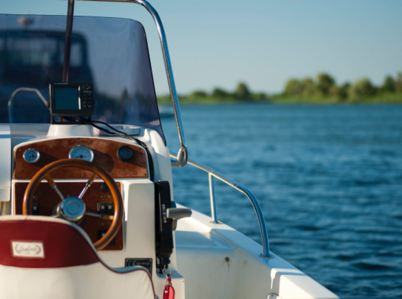 A boat on blue water