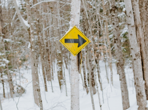 Snowmobile trail sign