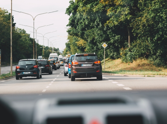 Traffic on a busy road.